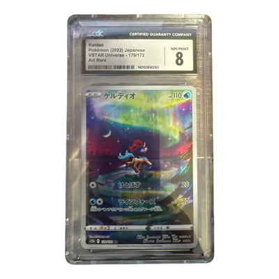 Pokémon Keldeo Graded CGC 8 NM/M Japanese 2022 card 179/172(Art Rare)