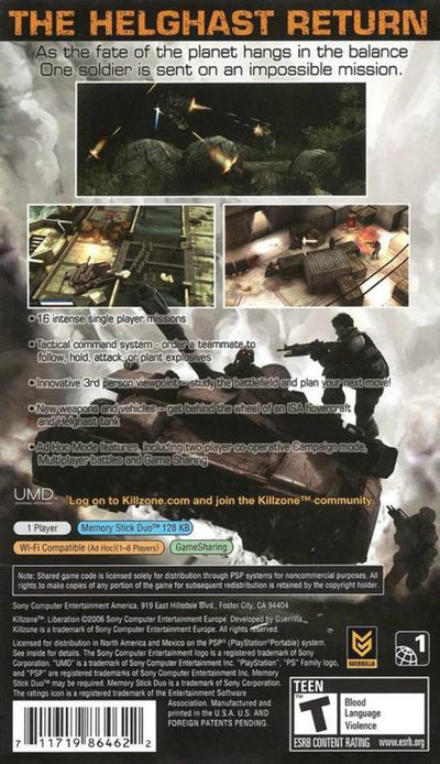 Killzone Liberation~ Factory Sealed