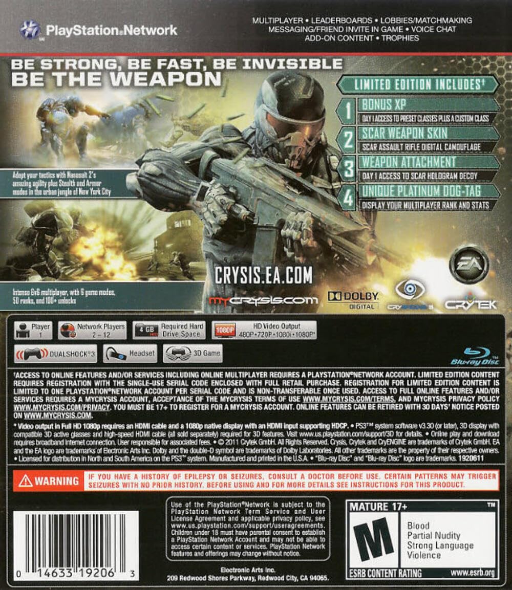 Crysis 2 Limited Edition~ Pre-Owned PS3