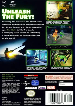 Hulk~ Pre-Owned Gamecube CIB