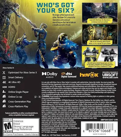 Tom Clancy's Rainbow Six Extraction Steel Book Set~ Factory Sealed Xbox X